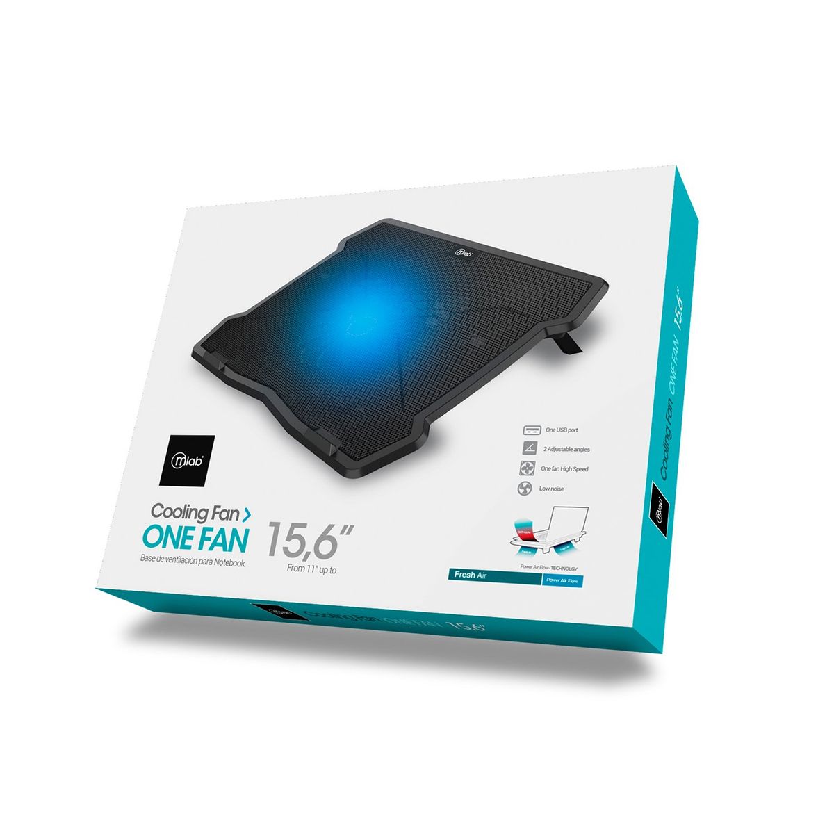 MLAB - Base Ventilador Notebook 15,6 Pulgadas Cooling One Fan - SC