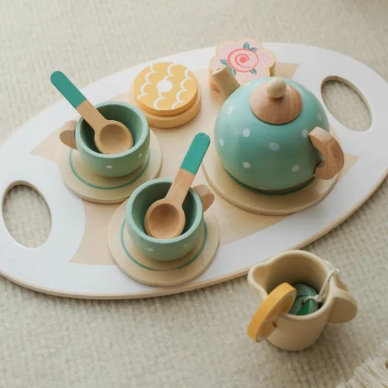 GENERICO - Set de Té Didáctico de Madera para Niños