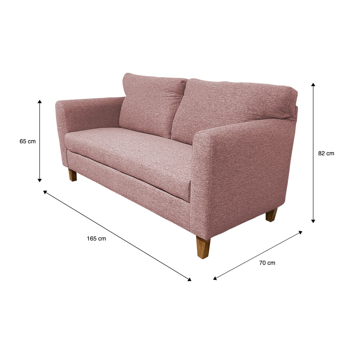 GENERICO - SOFA ANITA 2 CUERPOS CHENILLE PALO ROSA