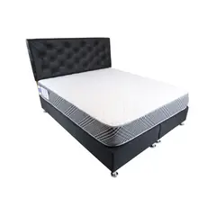 MUEBLES HVM - Cama HVM full Negra Felpa Pmetal