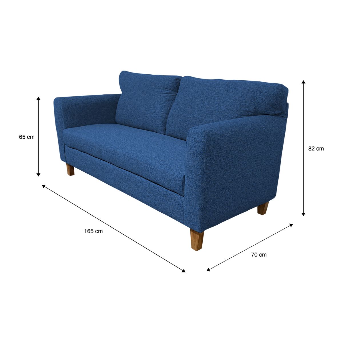 GENERICO - SOFA ANITA 2 CUERPOS CHENILLE AZUL