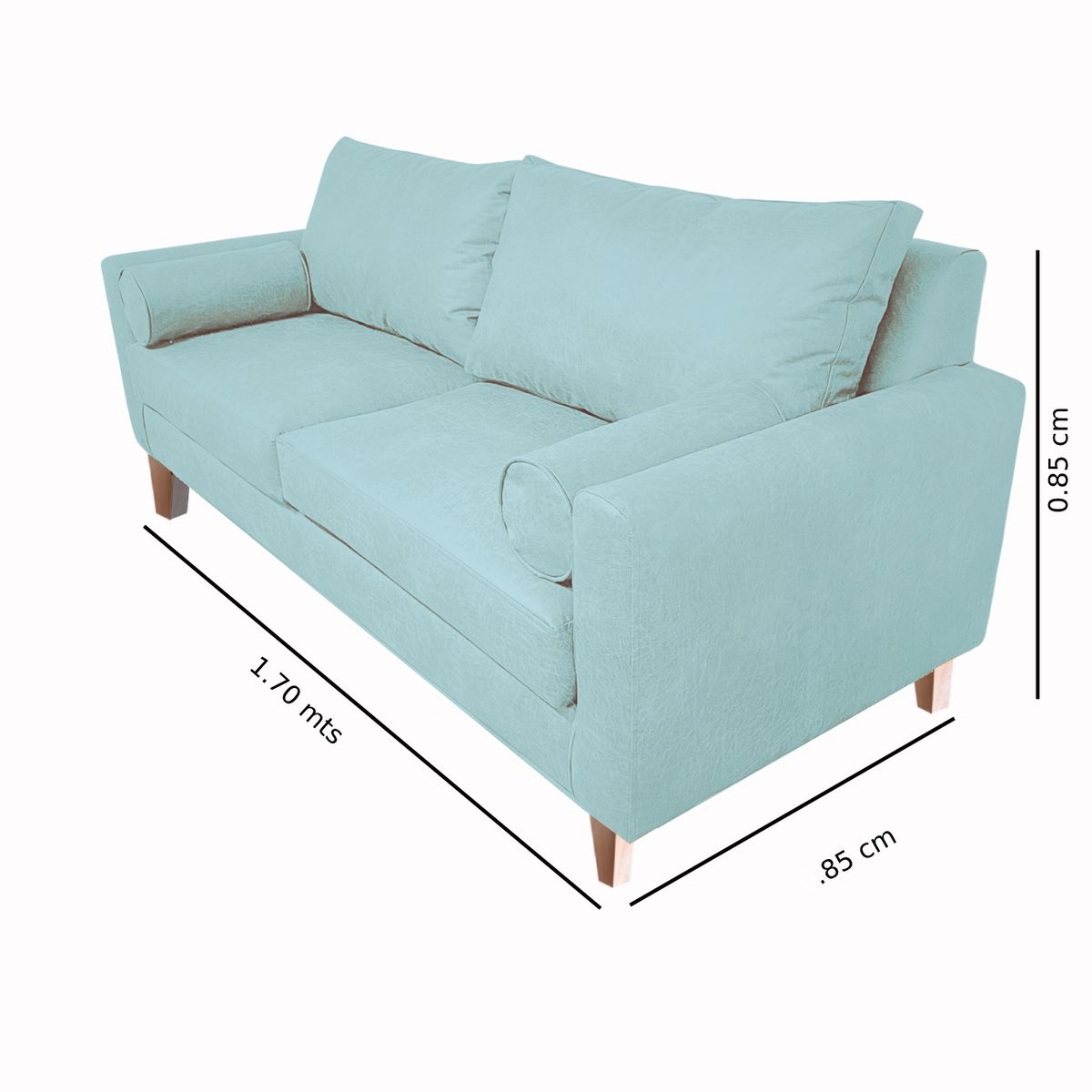 GENERICO - SOFA INDU 2 CUERPOS CHENILLE VERDE MENTA