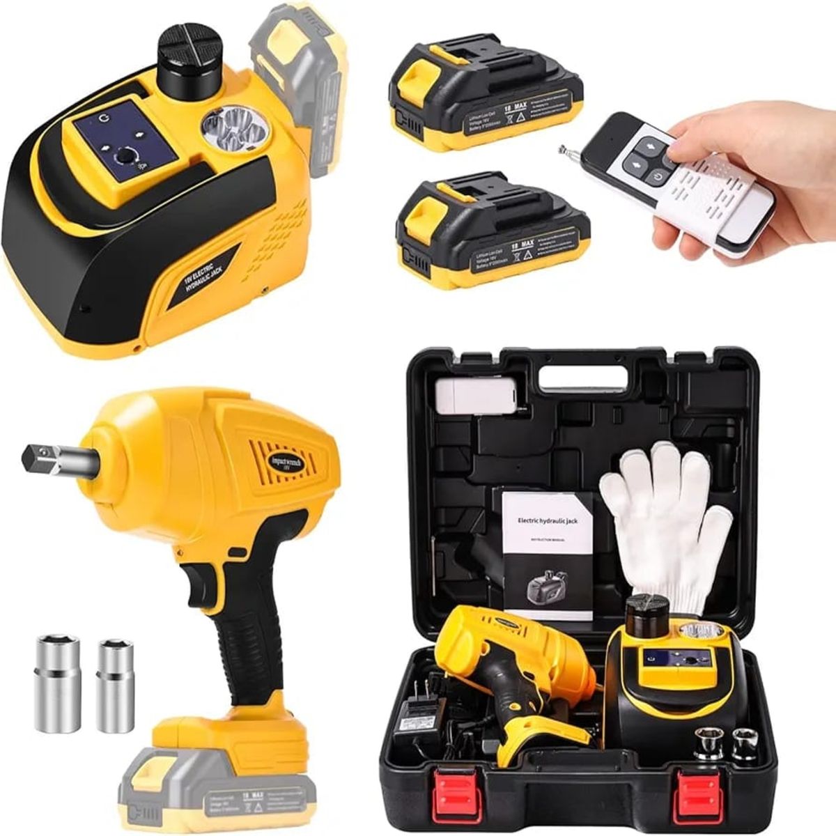 JM IMPORT - Gato eléctrico para automóvil de 18 V, 5 toneladas,