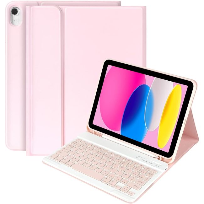 GENERICO - Funda Con Teclado Para iPad Air 5 10.9 Español Rosa
