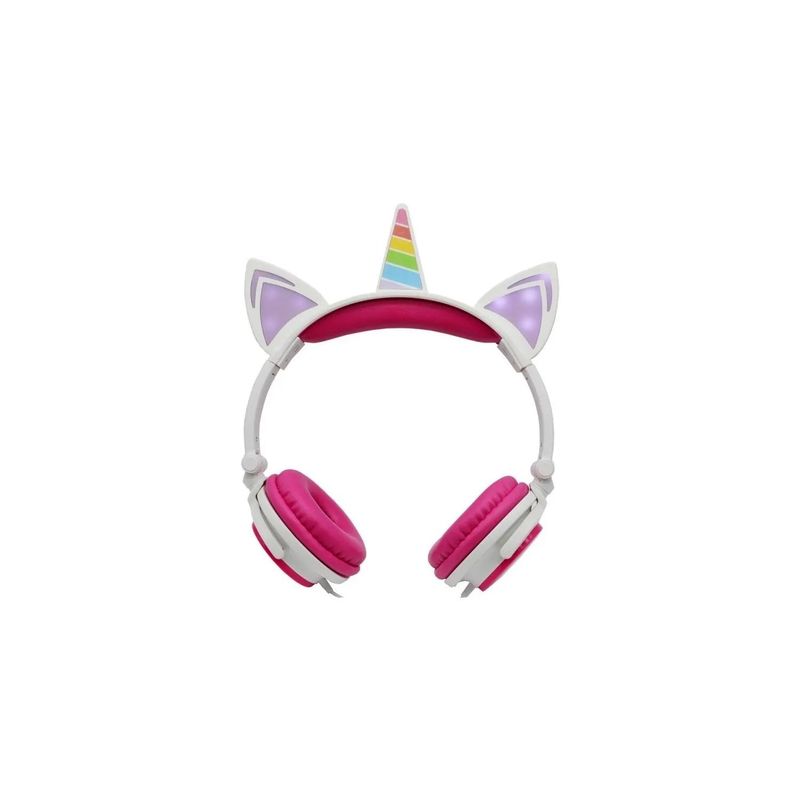 URBANO - Audífonos Unicornio Niños Rainbows Sound Led Rosado - SC