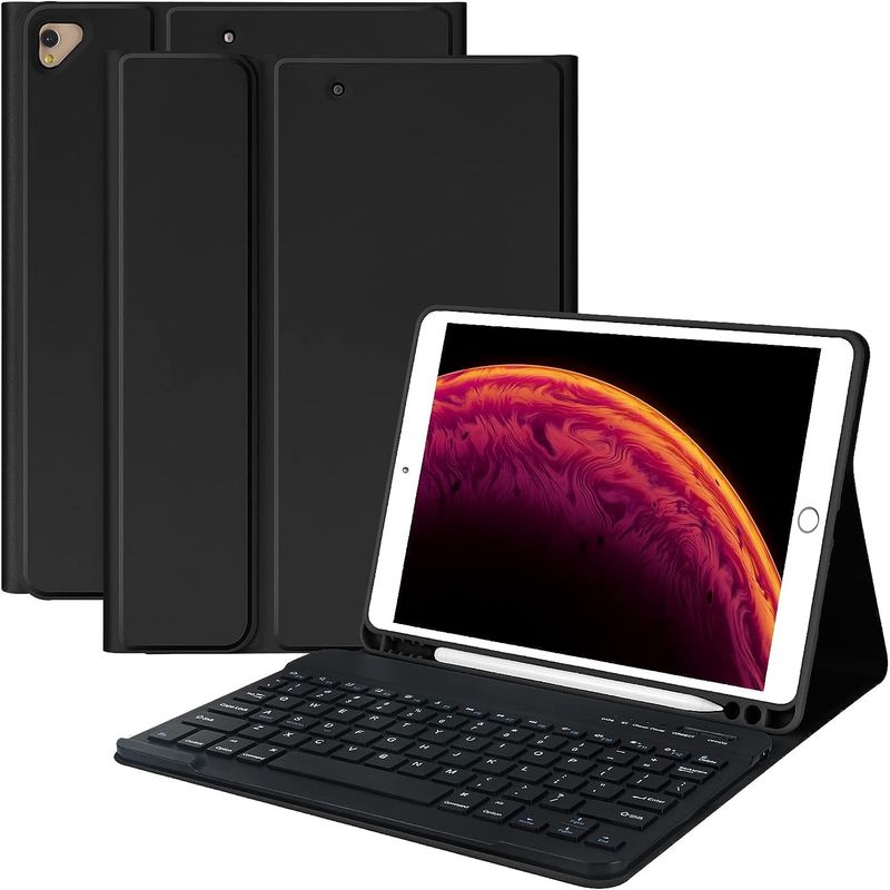 GENERICO - Funda Con Teclado Para iPad 10.2 Español Negro
