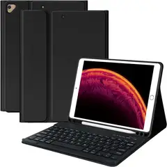 GENERICO - Funda Con Teclado Para iPad 10.2 Español Negro