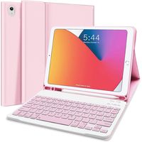 Funda Con Teclado Para iPad 10.2 Español Rosa