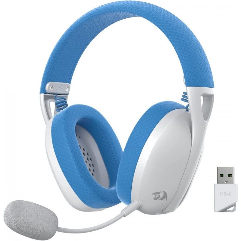 REDRAGON - AUDIFONO Redragon H848 AZUL Bluetooth micrófono desmontable