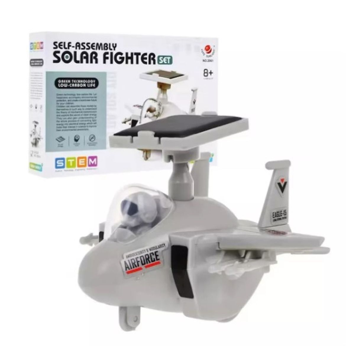 DBLUE - AVION ARMABLE JUGUETE SOLAR AVION DE COMBATE