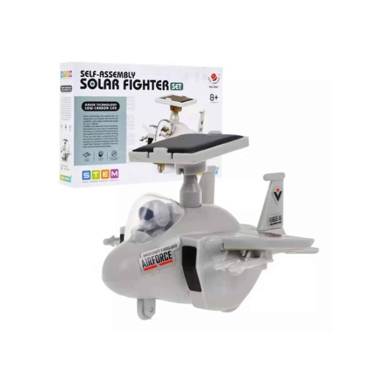 DBLUE - AVION ARMABLE JUGUETE SOLAR AVION DE COMBATE