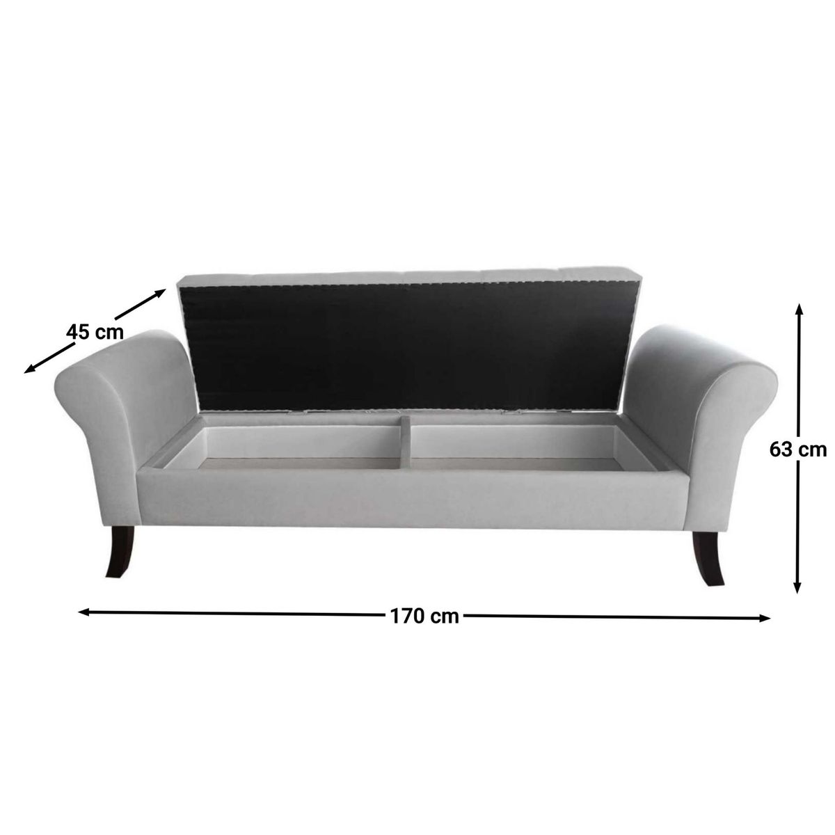 GENERICO - Banqueta Baúl Tucson Color Pistacho Tamaño King 170x45x60cm