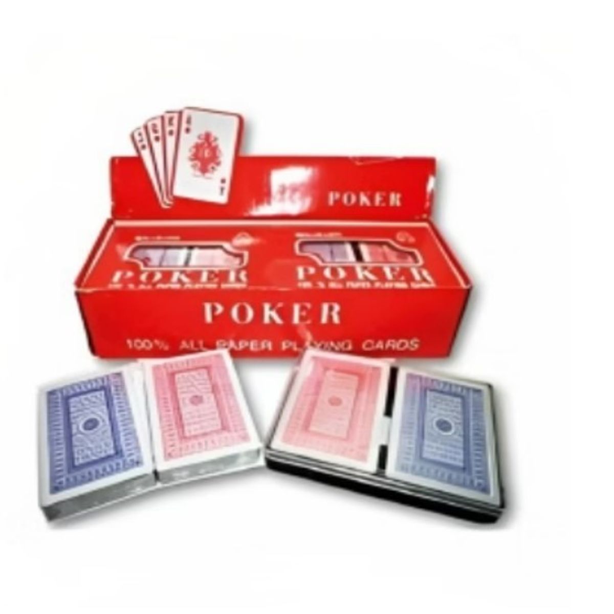 DBLUE - SET X 6 NAIPE INGLES COLOR ROJO AZUL