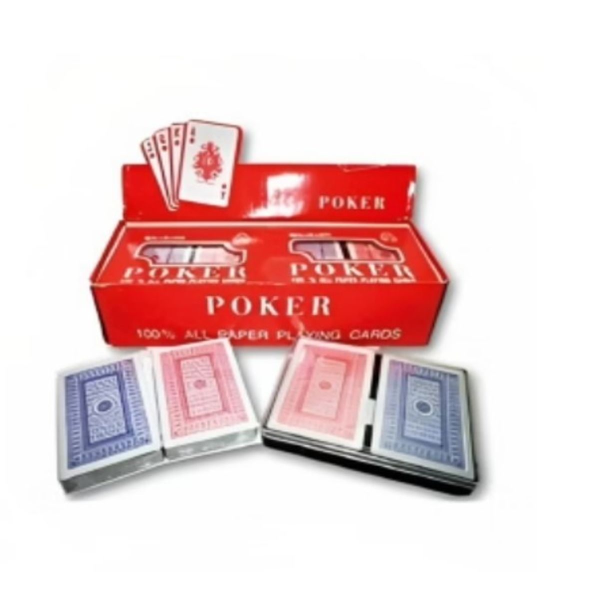 DBLUE - SET X 6 NAIPE INGLES COLOR ROJO AZUL