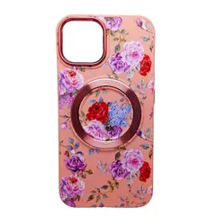 GENERICO - PROTECTOR CARCASA ANTISHOCK MAGNÉTICA PARA IPHONE 13 - FLORES DAMASCO
