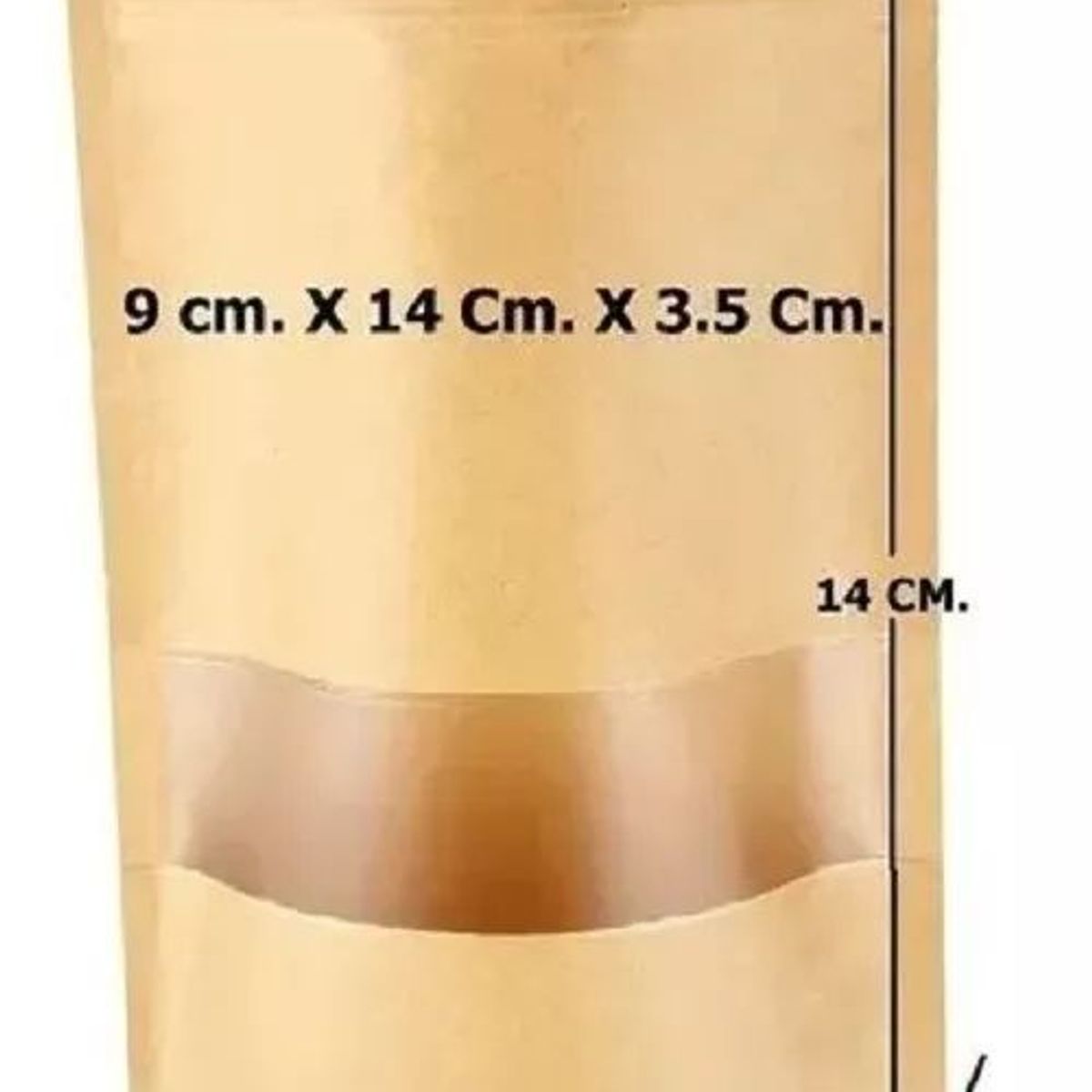 KUANGYE - 150 Bolsa Doypack Kraft 9x14cm