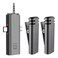 KUANGYE - Micrófono De Solapa Inalámbrico Para iPhone iPad Y Android