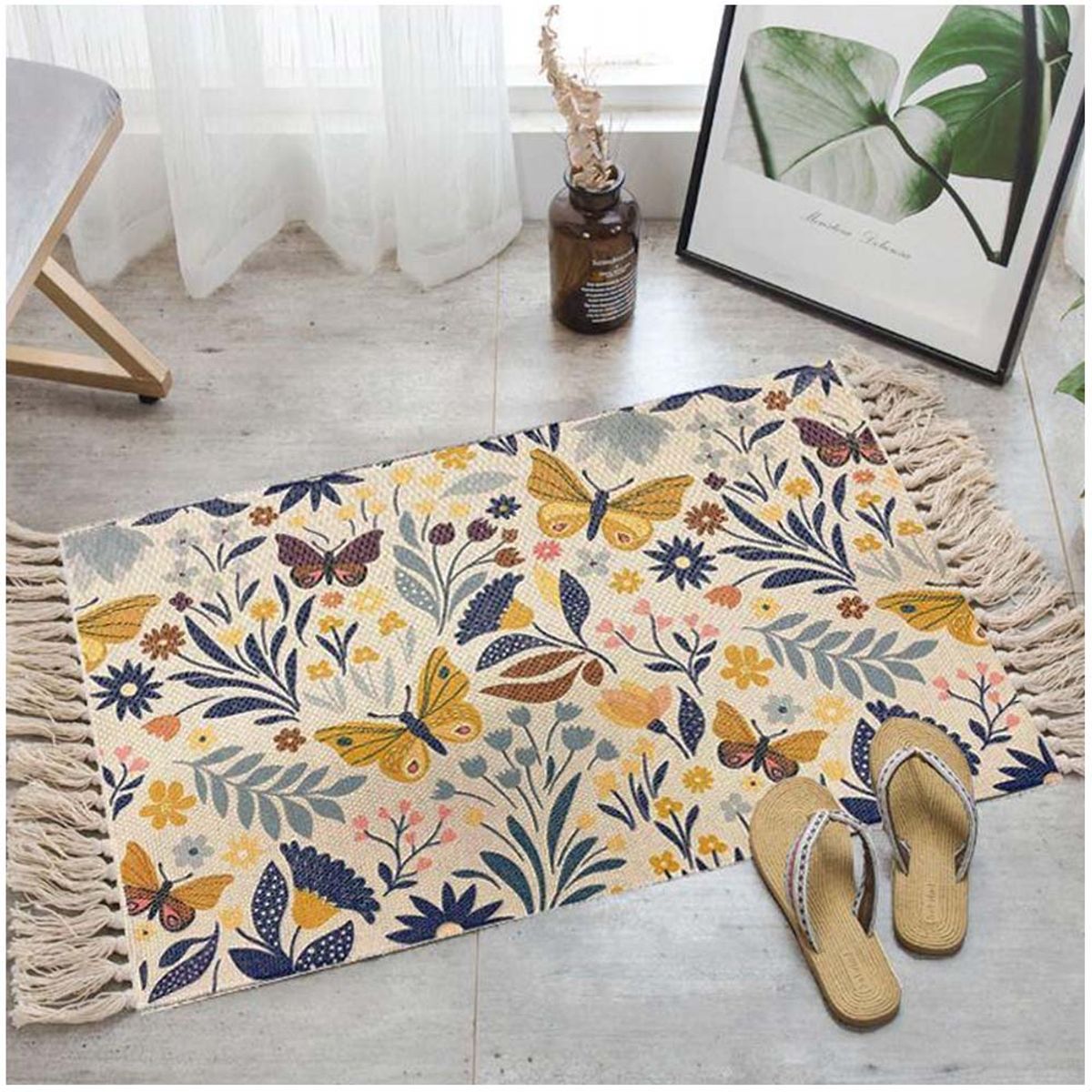 GENERICO - Bajada de cama Kilim de estilo etnico 60x90 cm