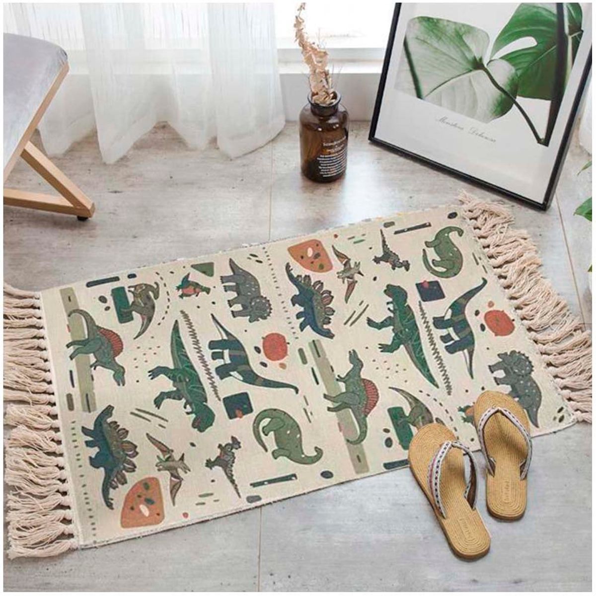 GENERICO - Bajada de cama Infantil Kilim de estilo etnico 60x90 cm.