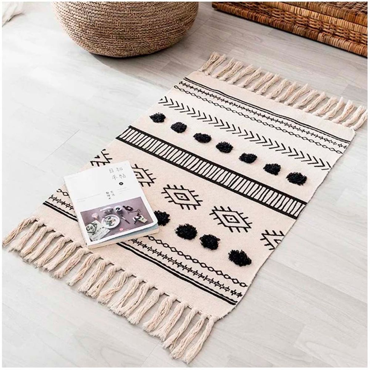 GENERICO - Bajada de cama Bordada Kilim de estilo etnico 60x90 cm.