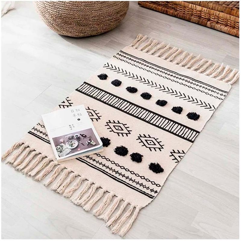 GENERICO - Bajada de cama Bordada Kilim de estilo etnico 60x90 cm