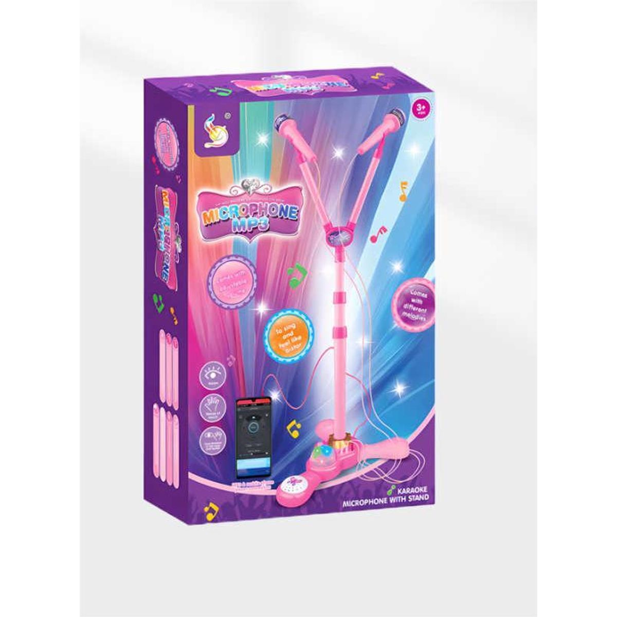 GENERICO - Microfono Pedestal Juguete Mp3 Con Luces Infantil rosado