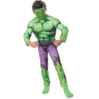 Disfraz Hulk Con Musculos Marvel - Talla 7 a 8 años