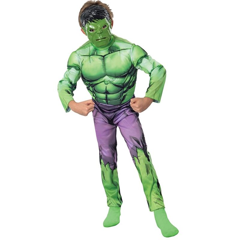 TODODISFRACESCHILE - Disfraz Hulk Con Musculos Marvel - Talla 7 a 8 años