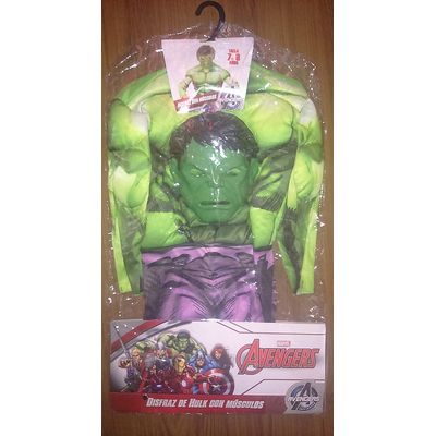 Imagen 2 del producto Disfraz Hulk Con Musculos Marvel - Talla 7 a 8 años