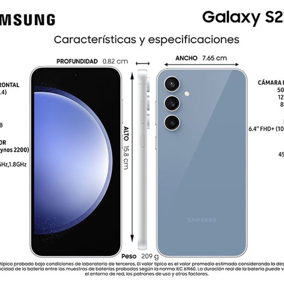 SAMSUNG - Samsung Galaxy S23 FE 5G 128GB - Celeste - Reacondicionado