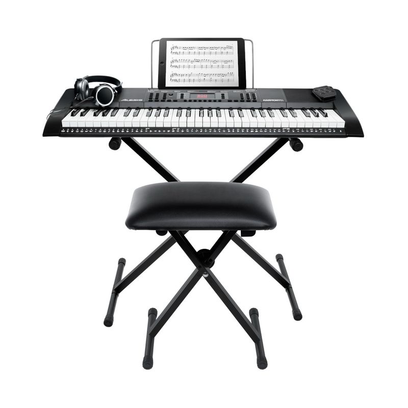 ALESIS - Pack Teclado+Sillín+Atril Y Micrófono Harmony 61 MK3 Alesis
