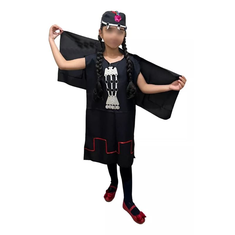 TODODISFRACESCHILE - Disfraz Traje Mapuche Niña Completo Tall 4