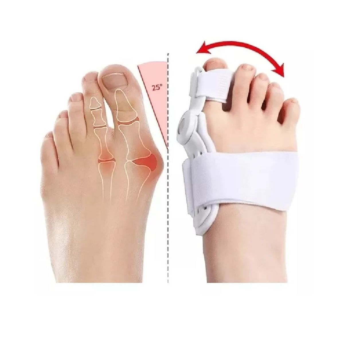 GENERICO - Separador Corrector Juanetes Pie Blanco Almohadilla Premium