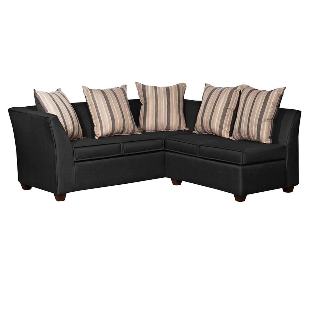 RUZAM MOBEL - SECCIONAL DIVEAN 5 CUERPOS  NEGRO LINO