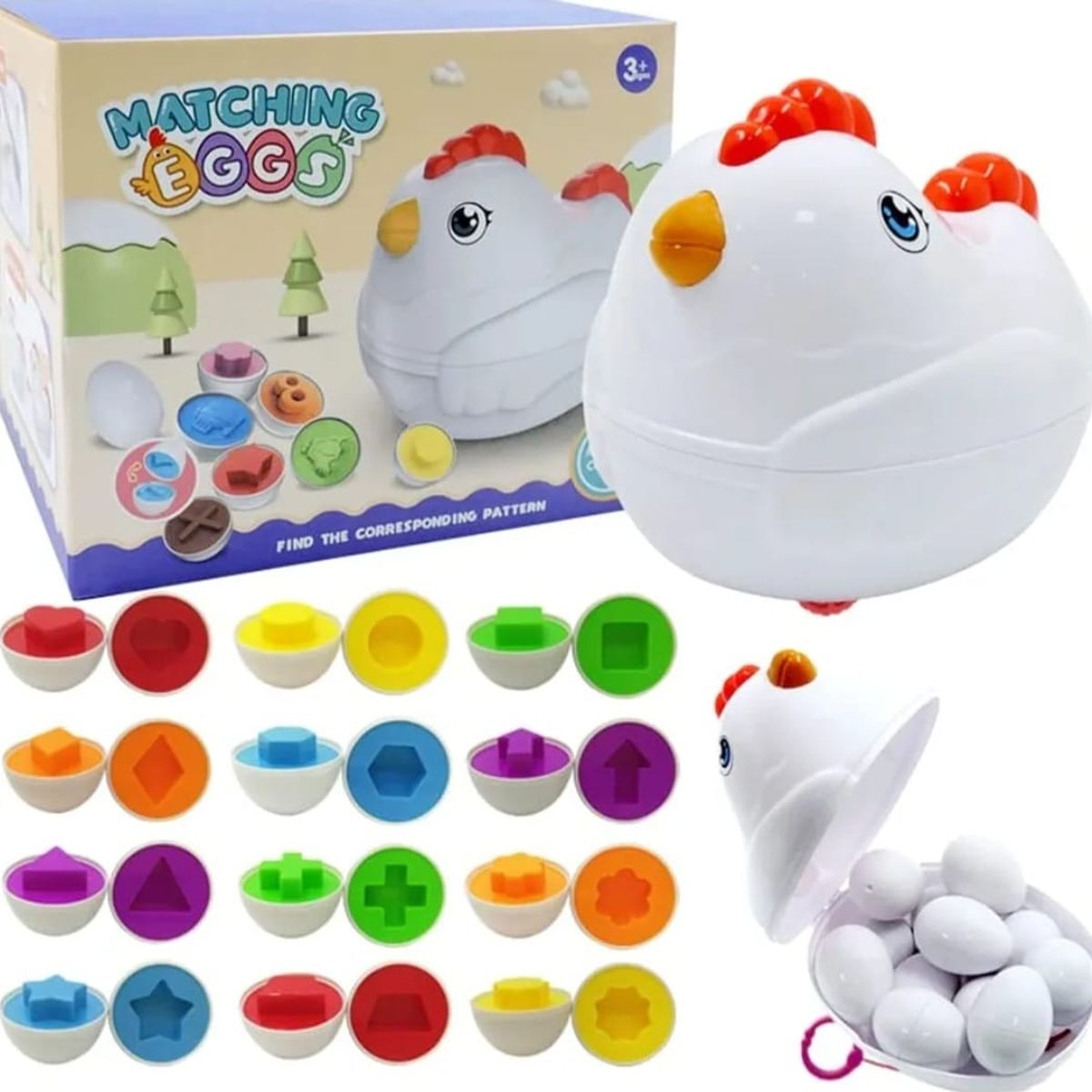 GENERICO - Juego Didáctico Gallina Huevos De Encaje Niños