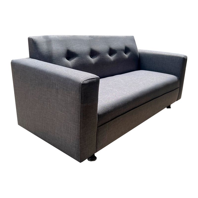 MUEBLES HVM - Sofa HVM Alonso Gris Grafito Lino 2C Pmetal