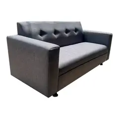 MUEBLES HVM - Sofa HVM Alonso Gris Grafito Lino 2C Pmetal