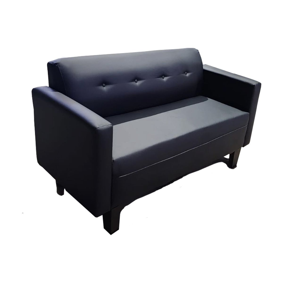 MUEBLES HVM - Sofa HVM Alonso 2C Negro Cuero PU