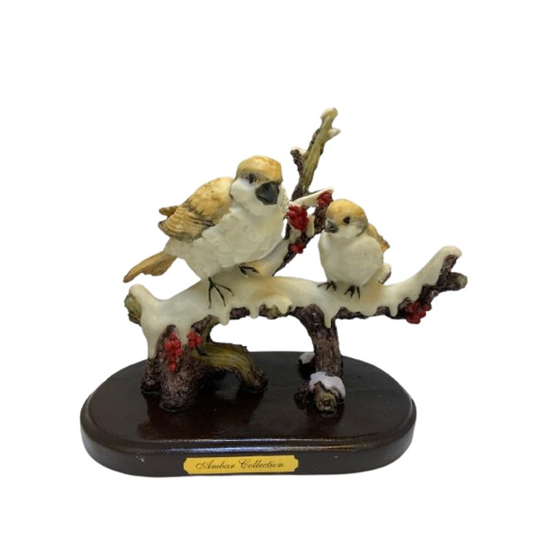 GENERICO - Figura Decorativa Pajaritos en rama nevada