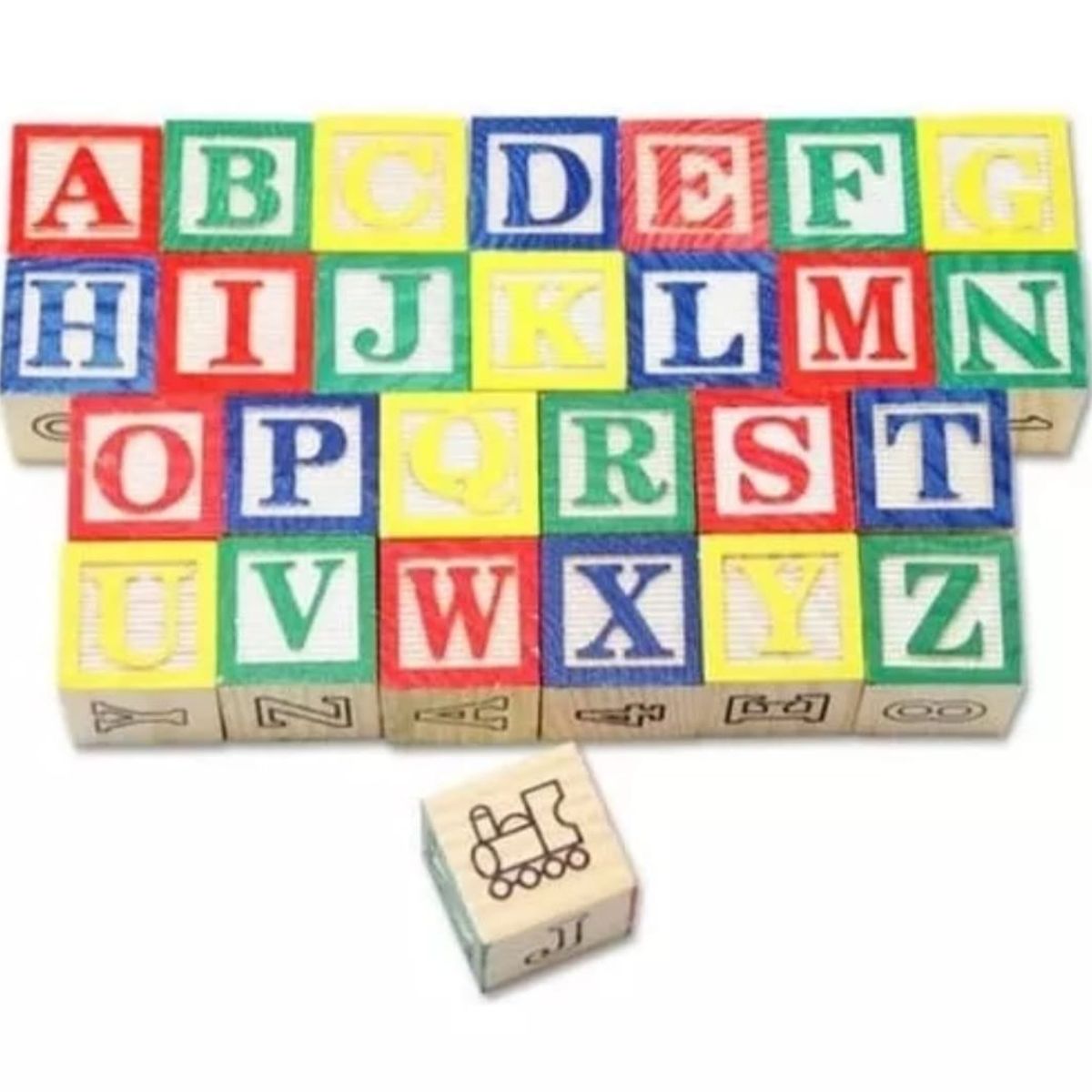 GENERICO - Cubo De Madera 48 Piezas Juguete Didáctico Letras Y Numero