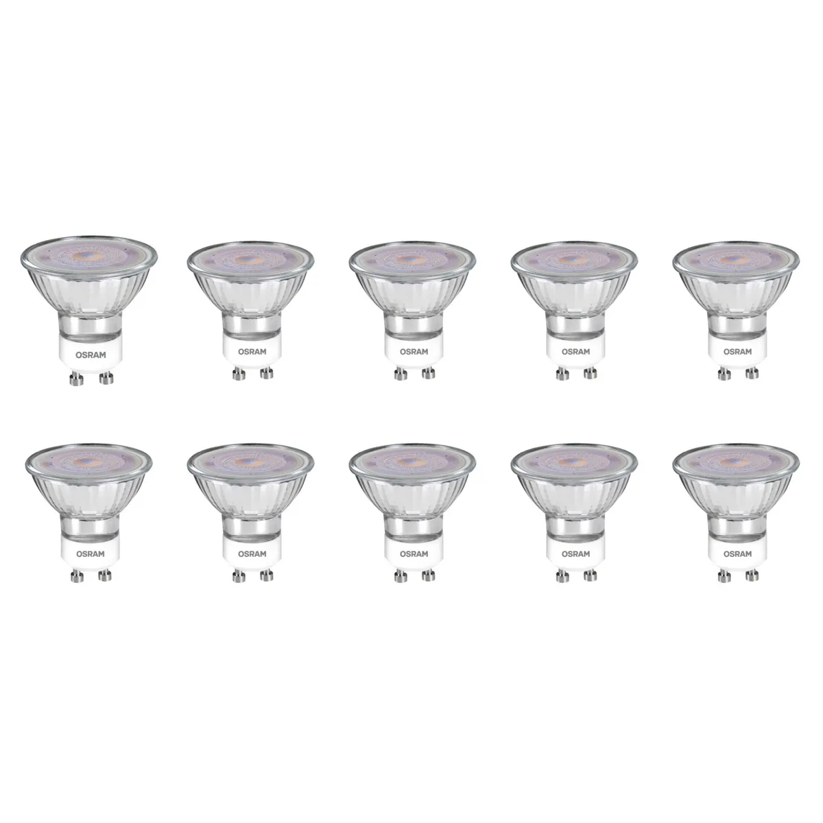 OSRAM LEDVANCE - Set 10 Ampolletas OSRAM LEDANCE PAR16 GU10 4W= 50 W Luz Fria