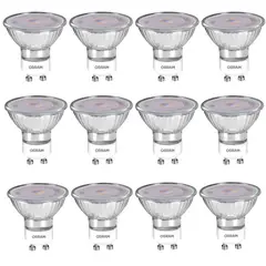 OSRAM LEDVANCE - Set 12 Ampolletas OSRAM LEDANCE PAR16 GU10 4W= 50 W Luz Fria