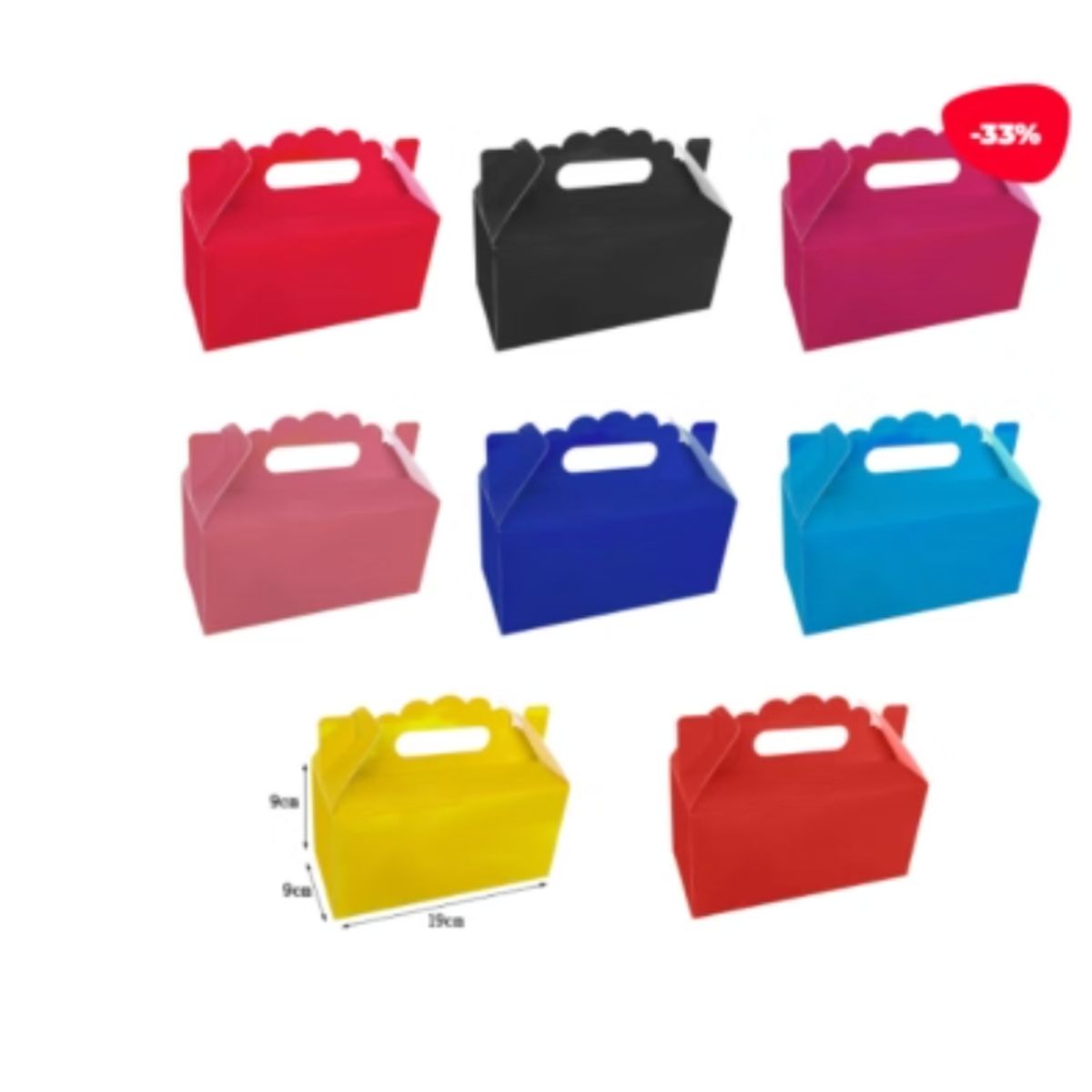 GENERICO - Caja Cotillon Color Liso Carton 19X9X9CM 12 Unidades