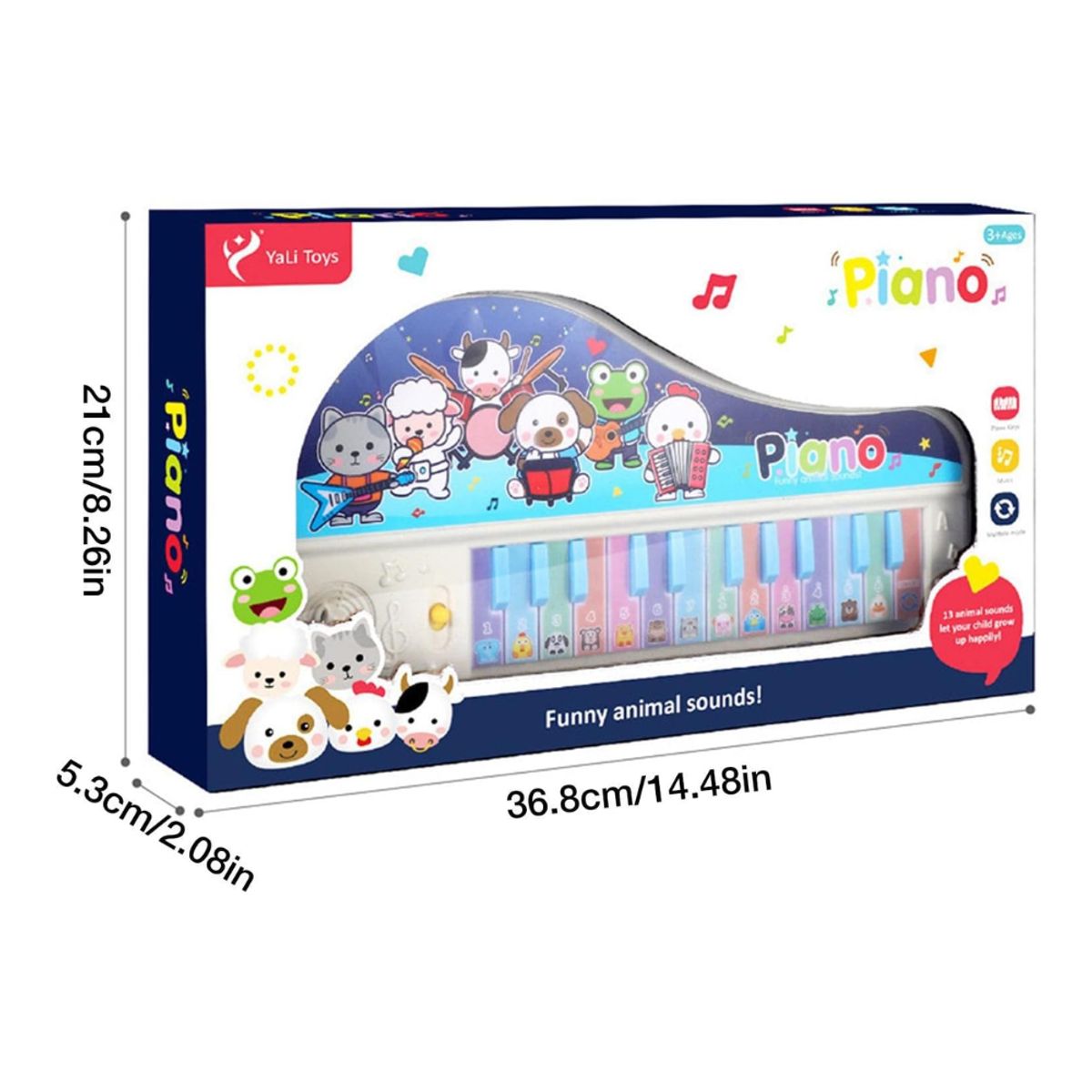 CRUSEC - Piano Infantil Musical Animales Luces Y Melodías Interactivo