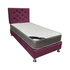 MUEBLES HVM - Cama HVM 1P morada felpa Pmetal