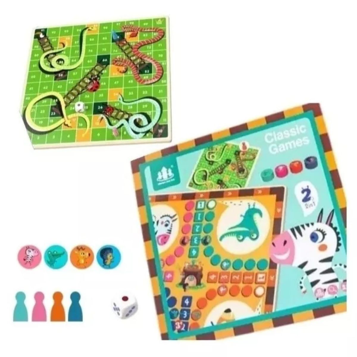 GENERICO - Juego De Mesa Ludo Madera Animalitos Para Niños