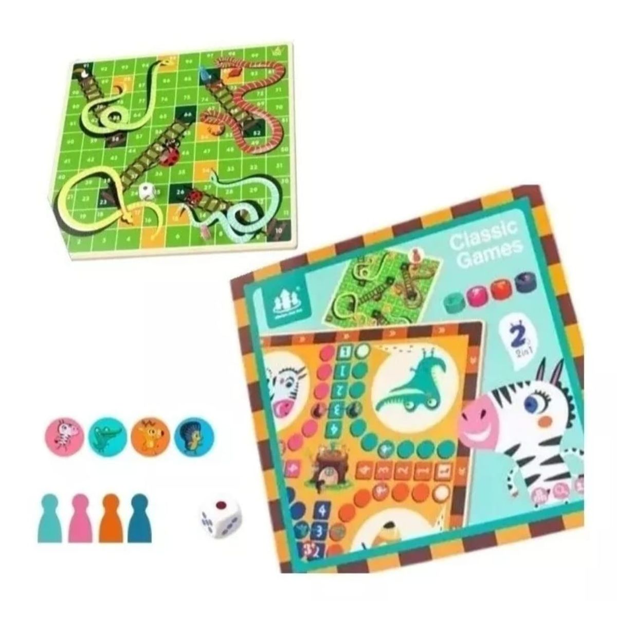 GENERICO - Juego De Mesa Ludo Madera Animalitos Para Niños