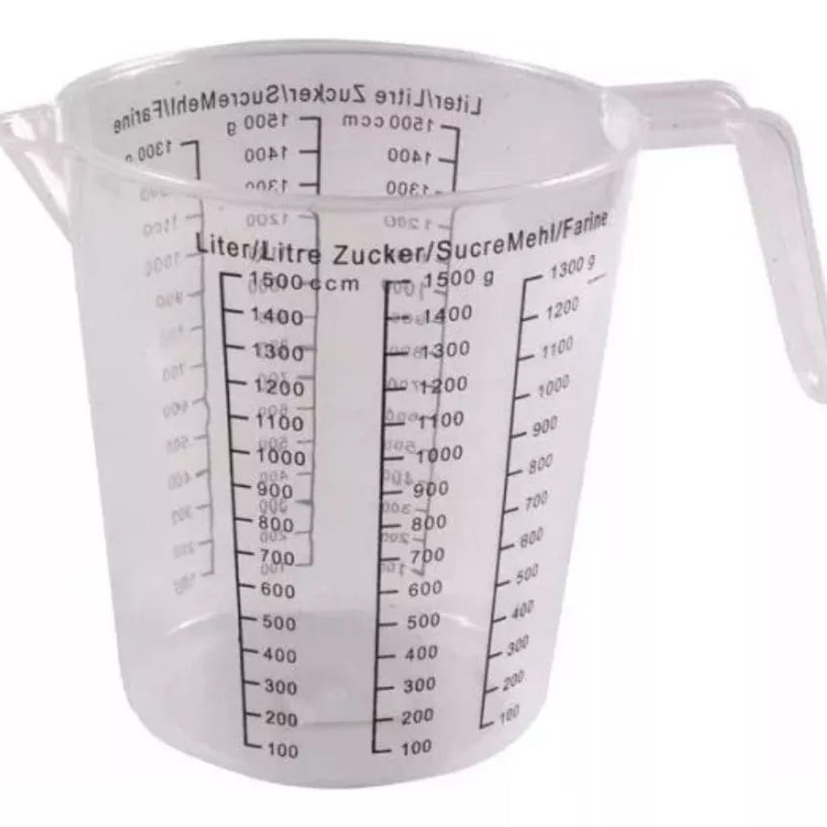 GENERICO - Jarra Medidora 1.5 Litros Cocina Repostería Pastelería Plastica