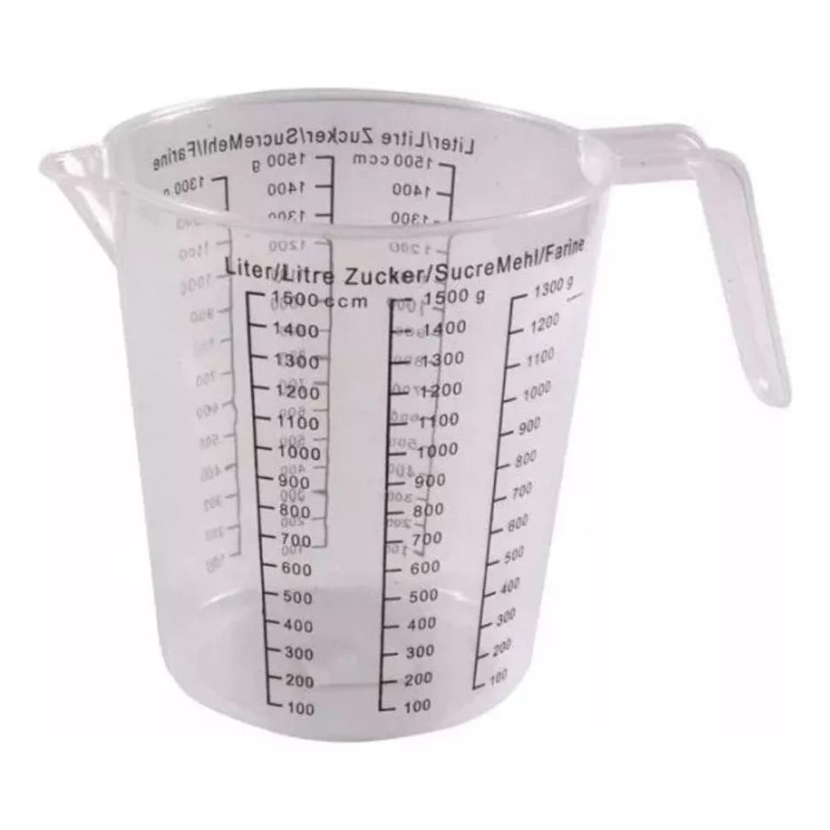 GENERICO - Jarra Medidora 1.5 Litros Cocina Repostería Pastelería Plastica