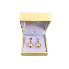 MALLORCA - Aros Bola Largos de Perlas de N°10 Enchapado en Oro